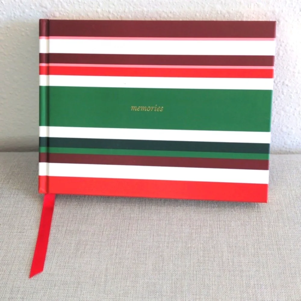 Kate Spade Jolly Stripe Memory book Christmas Holiday Scrapbook